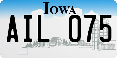IA license plate AIL075