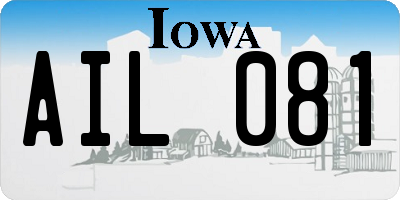 IA license plate AIL081