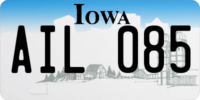 IA license plate AIL085