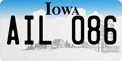 IA license plate AIL086