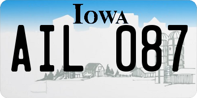 IA license plate AIL087