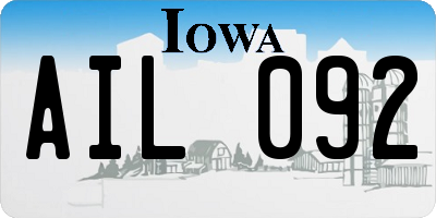 IA license plate AIL092