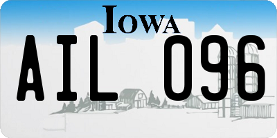 IA license plate AIL096