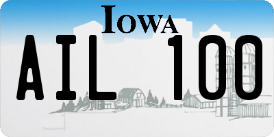 IA license plate AIL100
