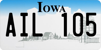 IA license plate AIL105