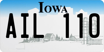 IA license plate AIL110
