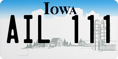IA license plate AIL111