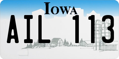 IA license plate AIL113
