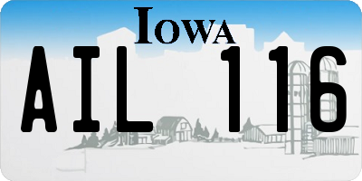 IA license plate AIL116