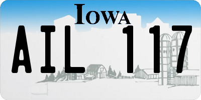 IA license plate AIL117
