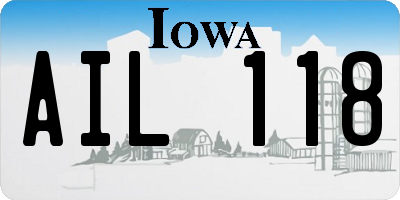 IA license plate AIL118