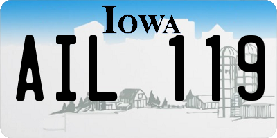 IA license plate AIL119