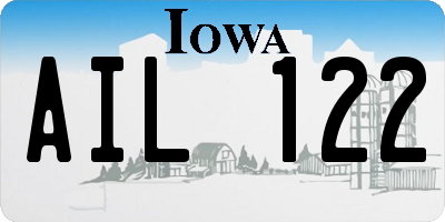 IA license plate AIL122