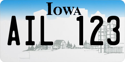 IA license plate AIL123