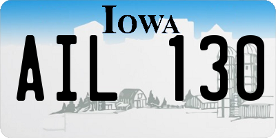 IA license plate AIL130