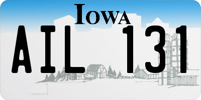 IA license plate AIL131