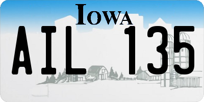 IA license plate AIL135