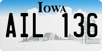 IA license plate AIL136