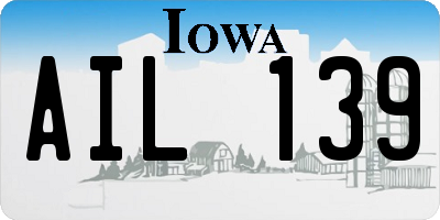 IA license plate AIL139