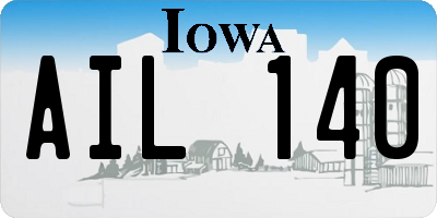 IA license plate AIL140