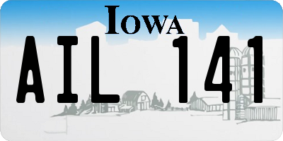 IA license plate AIL141