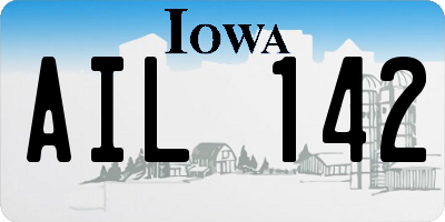 IA license plate AIL142