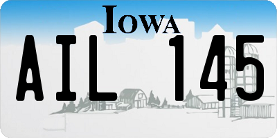 IA license plate AIL145