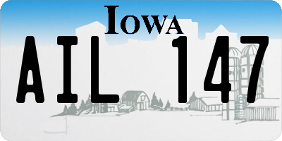 IA license plate AIL147