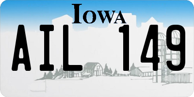 IA license plate AIL149