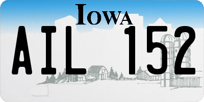 IA license plate AIL152