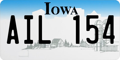 IA license plate AIL154