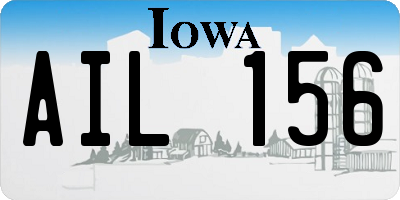 IA license plate AIL156