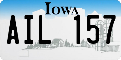 IA license plate AIL157