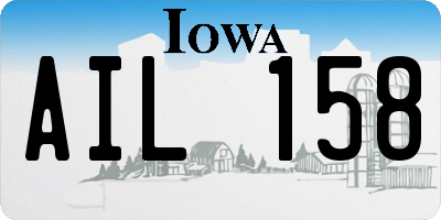 IA license plate AIL158