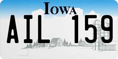 IA license plate AIL159