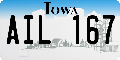 IA license plate AIL167