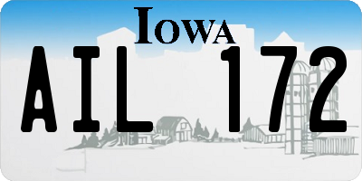 IA license plate AIL172