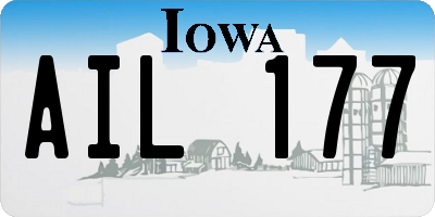 IA license plate AIL177