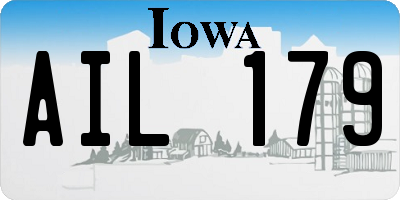 IA license plate AIL179