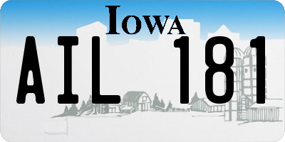 IA license plate AIL181