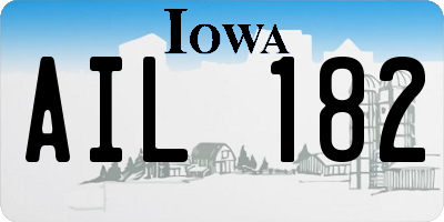 IA license plate AIL182