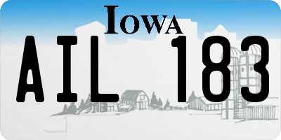 IA license plate AIL183