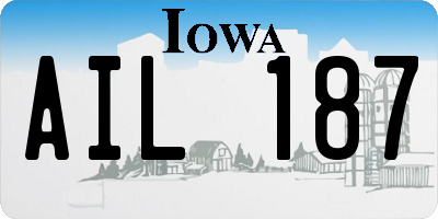 IA license plate AIL187