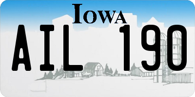 IA license plate AIL190