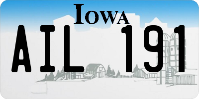 IA license plate AIL191