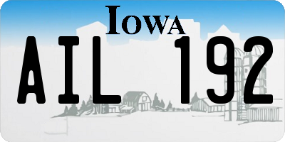 IA license plate AIL192