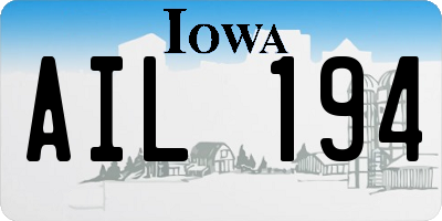 IA license plate AIL194