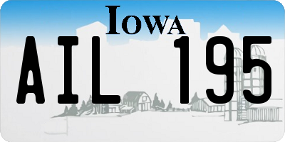 IA license plate AIL195