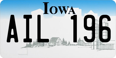 IA license plate AIL196