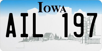 IA license plate AIL197